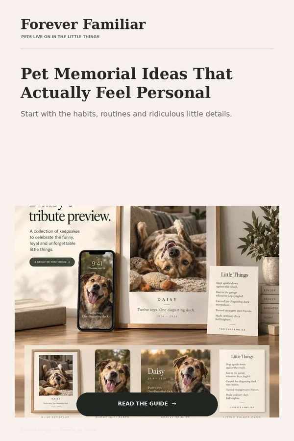 Personal pet memorial ideas